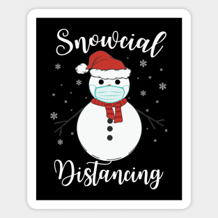 Snowcial Distancing Funny Christmas 2020 Social Distancing Pun Magnet